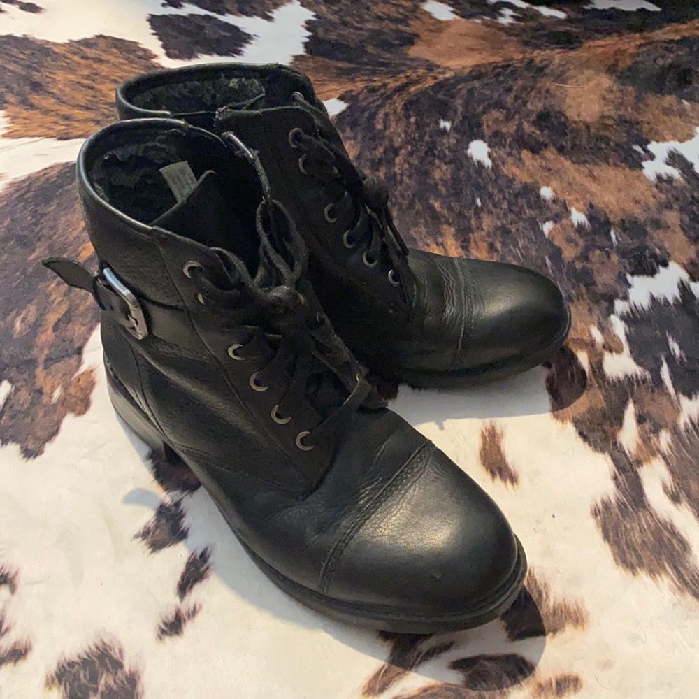 Clarks leather combat boots